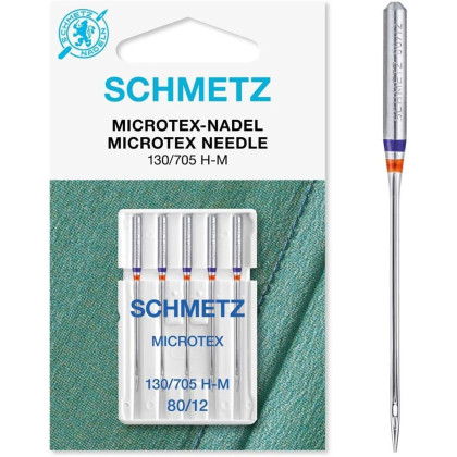 Aiguilles Microtex Schmetz n° 80 - carte de 5