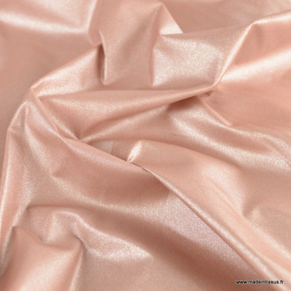 Tissu coton Enduit uni rose poudre