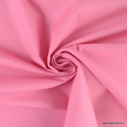 Tissu gabardine sergé polyester coton coloris Rose bonbon - oeko tex