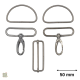Set d'accessoires pour sac - 50mm - Argent anthracite
