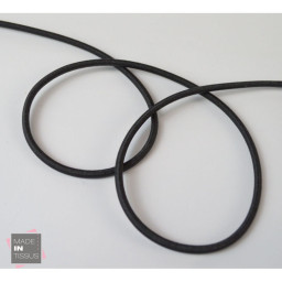 Cordon élastique rond Rayonne 3mm Noir