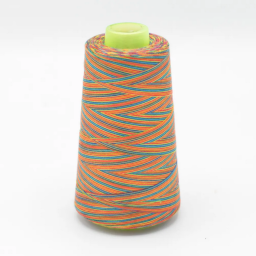 Cône de fil à coudre 100% polyester Multicouleur bleu et orange - 3000 yards