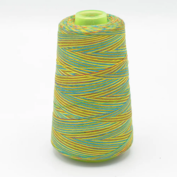 Cône de fil à coudre 100% polyester Multicouleur bleu et jaune - 3000 yards