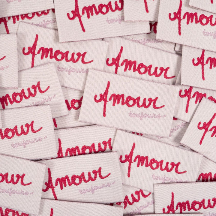 Lot de 5 étiquettes tissées Amour Toujours - Ikatee
