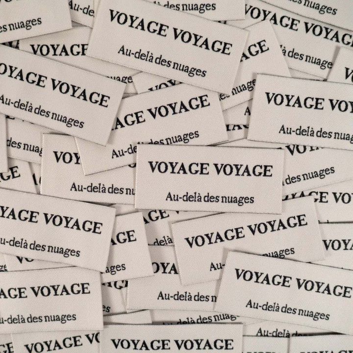 Lot de 5 étiquettes tissées - Voyage Voyage - Ikatee