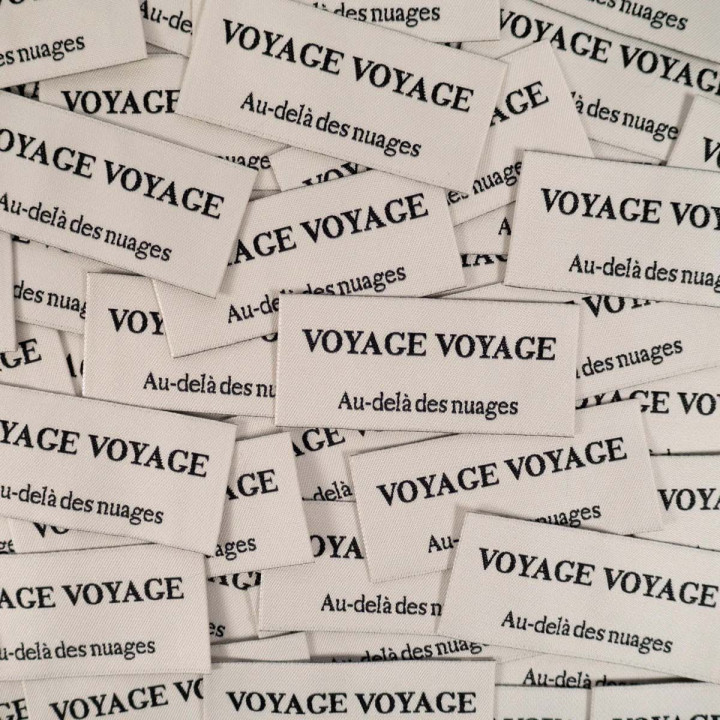 Lot de 5 étiquettes tissées - Voyage Voyage - Ikatee