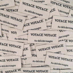 Lot de 5 étiquettes tissées - Voyage Voyage - Ikatee