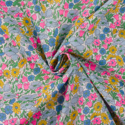 Tissu Liberty Poppy and Daisy Stabilo Fluo - OEKO TEX