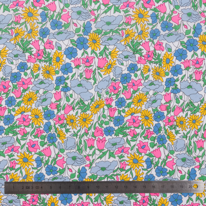 Tissu Liberty Poppy and Daisy Stabilo Fluo - oeko tex