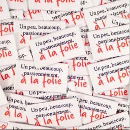 Lot de 5 étiquettes tissées - Un peu, Beaucoup, Passionnement - Ikatee