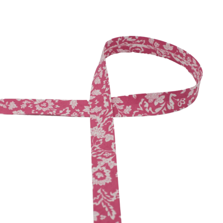 Biais replié Yi motifs fleurs roses