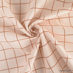 Tissu demi natté coton Jacques type bachette à grands carreaux - oeko tex
