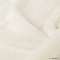 Tissu fausse fourrure épaisse Rabbit Blanc