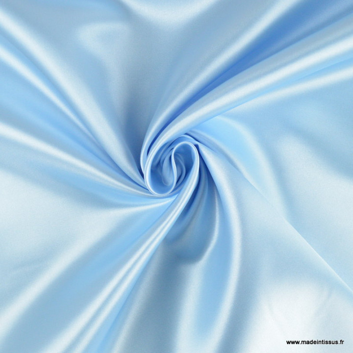 Tissu Satin Biba uni bleu ciel - premier prix