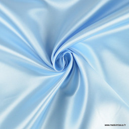 Tissu Satin Biba uni bleu ciel - premier prix