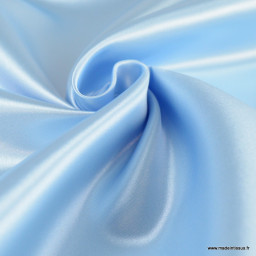 Tissu Satin Biba uni bleu ciel - premier prix