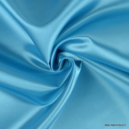 Tissu Satin Biba uni bleu - premier prix