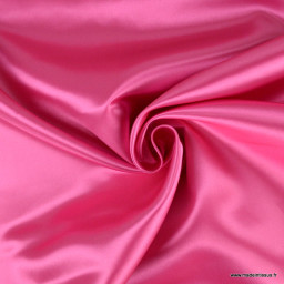 Tissu Satin Biba uni Rose fuchsia - premier prix