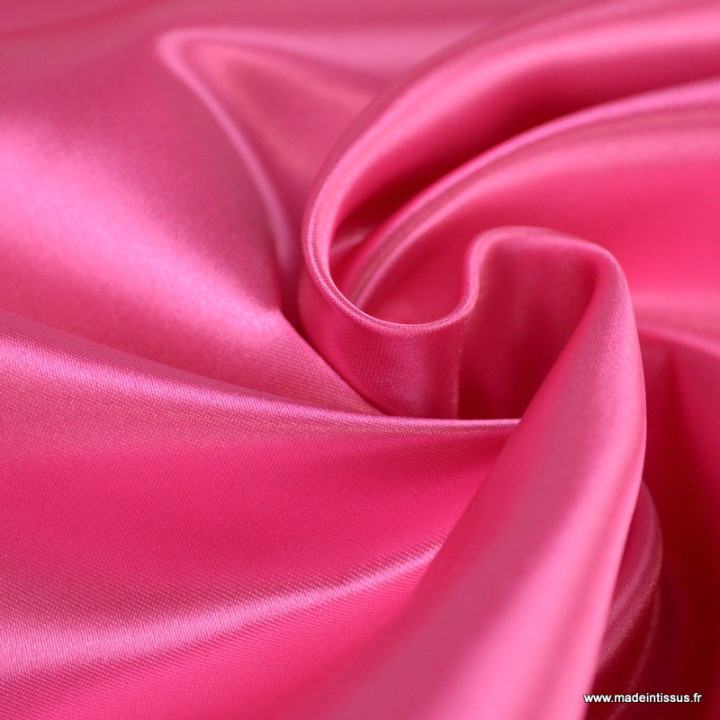 Tissu Satin Biba uni Rose fuchsia - premier prix
