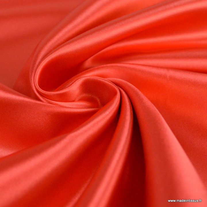 Tissu Satin Biba uni Rouge - premier prix