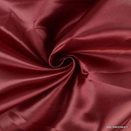Tissu Satin Biba uni Bordeaux - premier prix