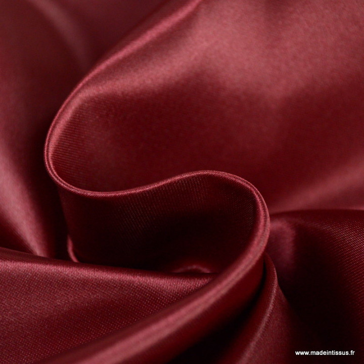 Tissu Satin Biba uni Bordeaux - premier prix