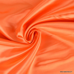 Tissu Satin Biba uni orange - premier prix