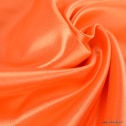 Tissu Satin Biba uni orange - premier prix
