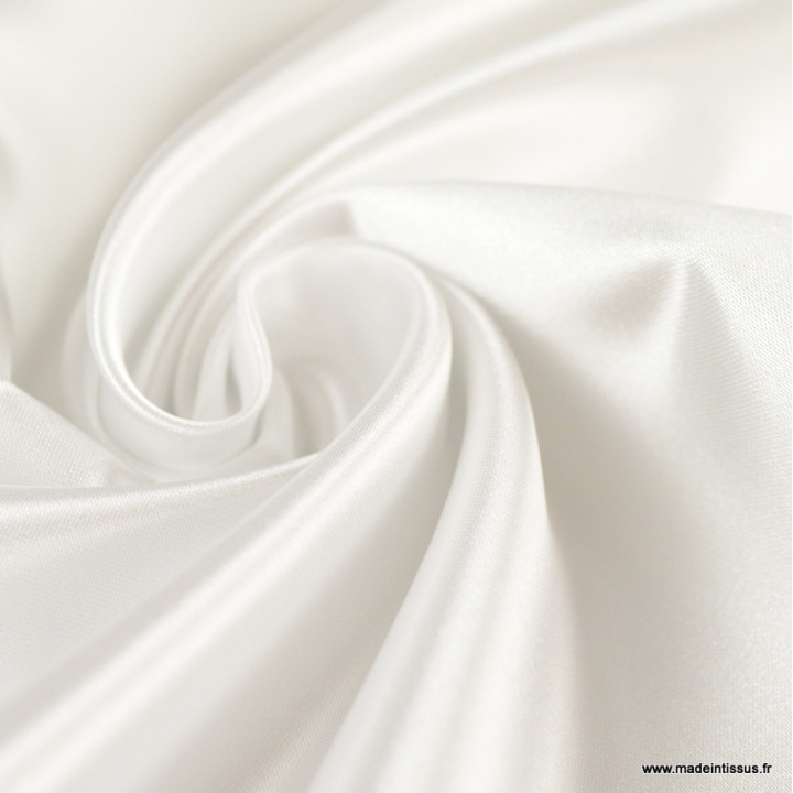 Tissu Satin Biba uni Blanc - premier prix