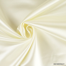 Tissu Satin Biba uni Blanc cassé Milk - premier prix