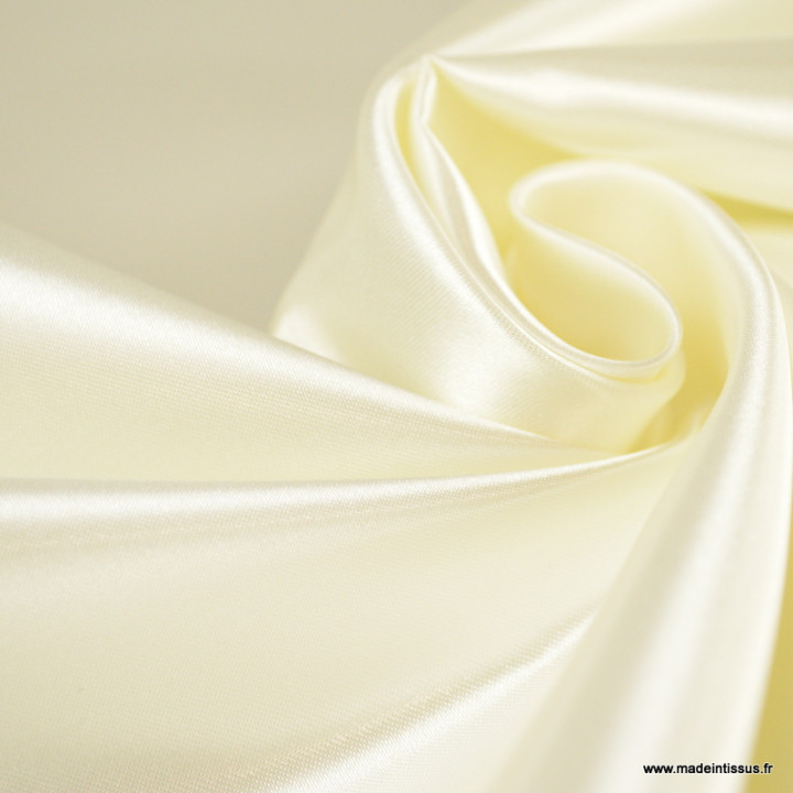 Tissu Satin Biba uni Blanc cassé Milk - premier prix