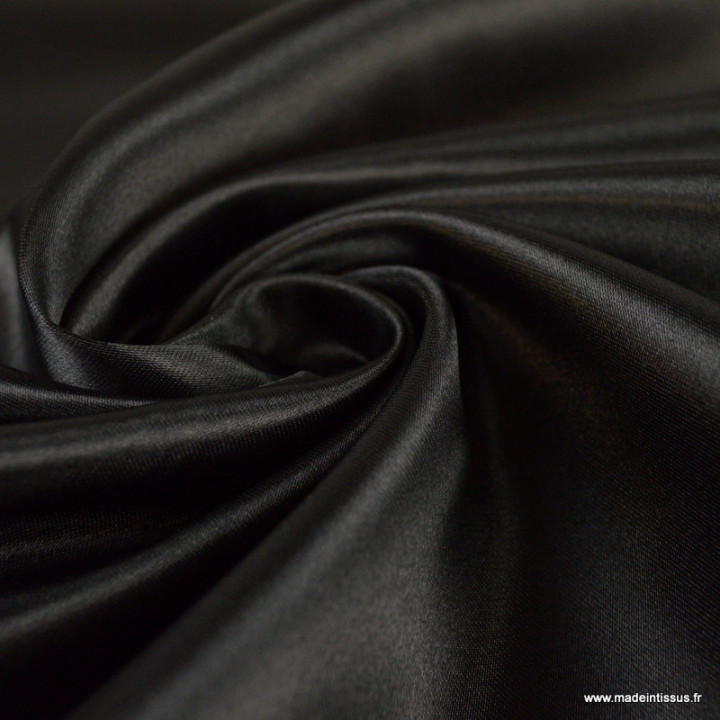 Tissu Satin Biba uni Noir - premier prix