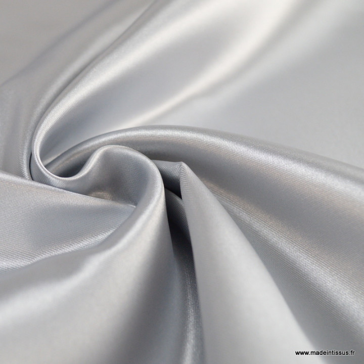 Tissu Satin Biba uni Argent - premier prix
