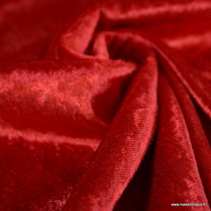 Tissu panne de velours coloris Rouge