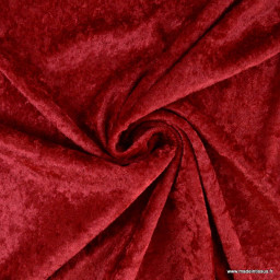 Tissu panne de velours coloris Rouge Hermès