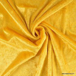 Tissu panne de velours coloris Ocre - jaune