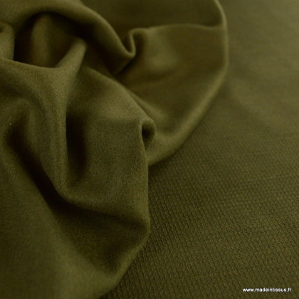 Tissu pour manteau Roberto en lainage mélangé - coloris Vert Kaki