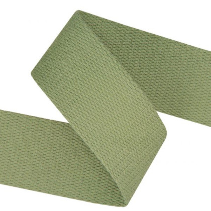 Sangle souple 38mm en coton - Vert tilleul kaki