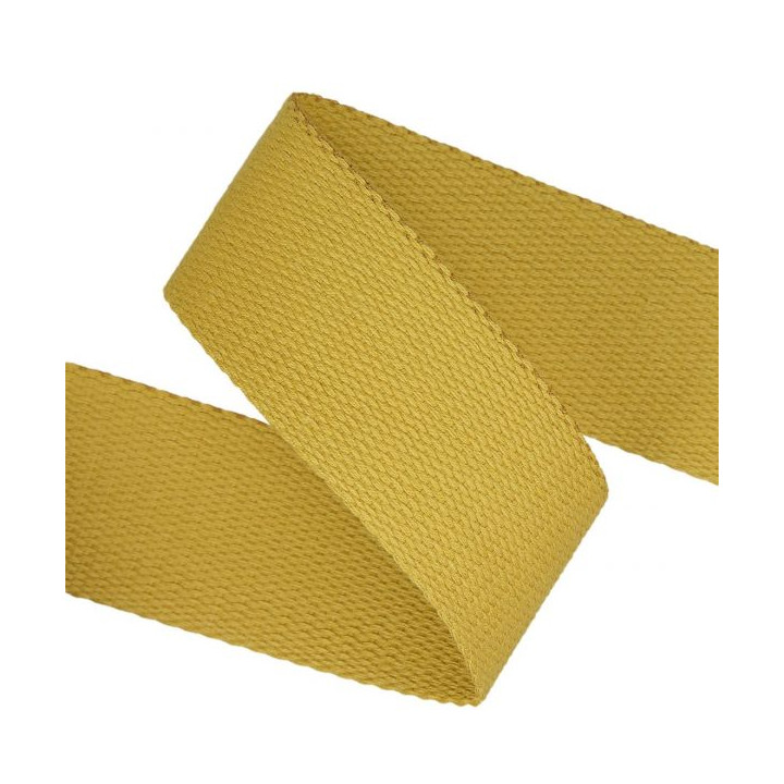 Sangle souple 38mm en coton - Jaune moutarde