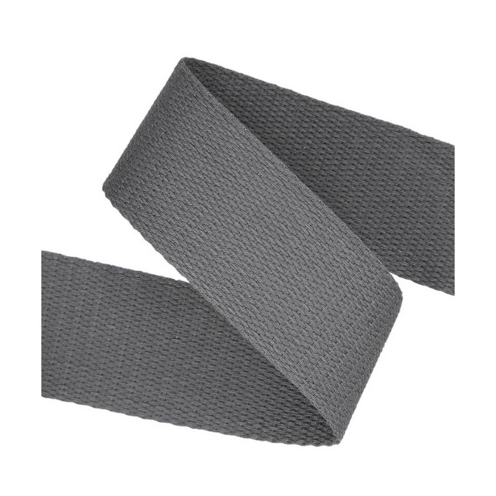 Sangle souple 38mm en coton - Gris anthracite