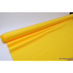 Tissu gabardine imperméable polyester coton Jaune x50cm