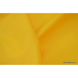 Tissu gabardine imperméable polyester coton Jaune x50cm