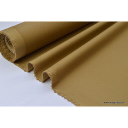 Tissu gabardine imperméable polyester coton camel x50cm