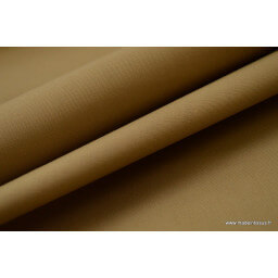 Tissu gabardine imperméable polyester coton camel x50cm
