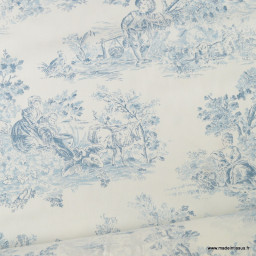 Tissu Toile de Jouy Marion Bleu