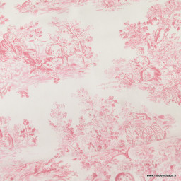 Tissu Toile de Jouy Manon Rouge