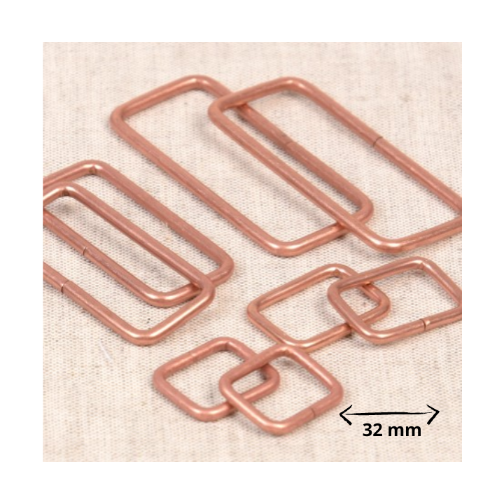 Lot de 2 passants rectangle 32mm finition cuivré