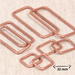 Lot de 2 passants rectangle 32mm finition cuivré