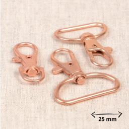 Lot de 2 mousquetons tournants - 25mm - finition cuivré