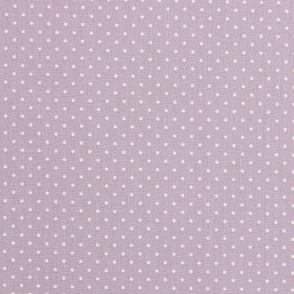 Tissu coton Enduit motifs Pois blanc fond lilas -  Oeko tex